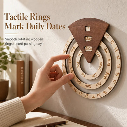 📅2027 New Arrivals 50%OFF💥Circular WoodenRotating PerpetualCalendar - Artistic,Interactive, Timeless🎁
