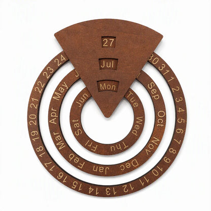 📅2027 New Arrivals 50%OFF💥Circular WoodenRotating PerpetualCalendar - Artistic,Interactive, Timeless🎁