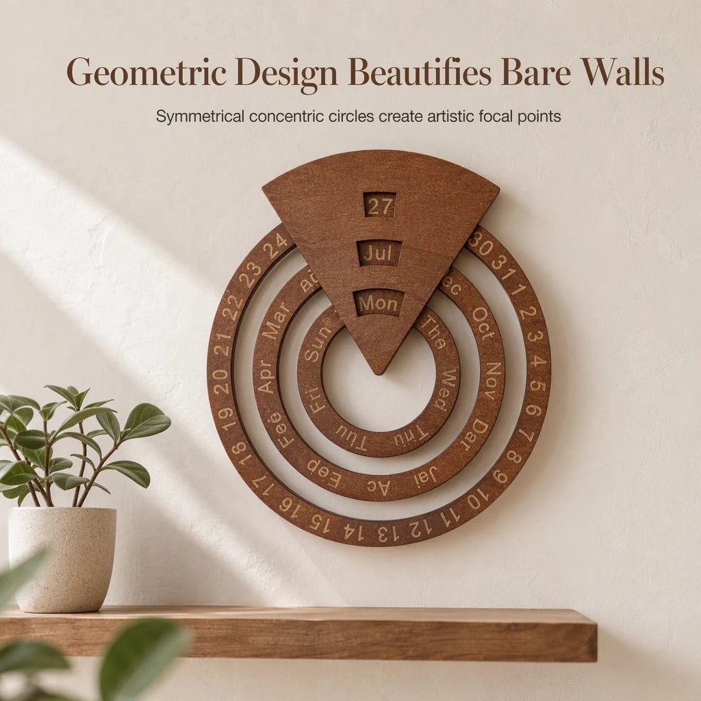 📅2027 New Arrivals 50%OFF💥Circular WoodenRotating PerpetualCalendar - Artistic,Interactive, Timeless🎁