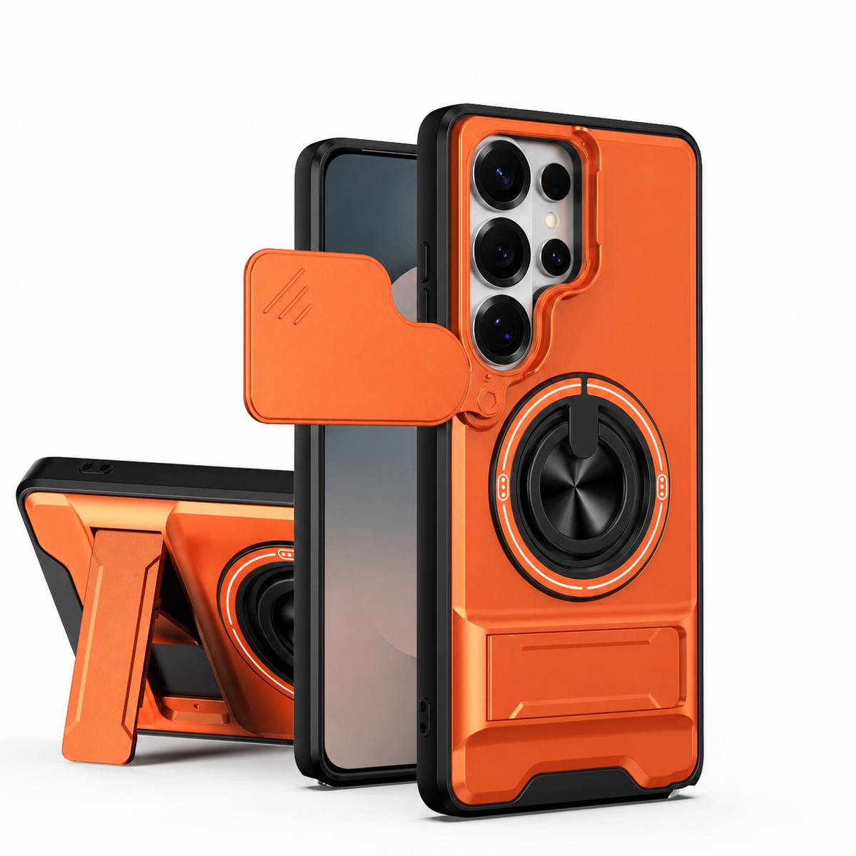 New Mecha Push Window Phone Case, Ring Military Grade Shockproof Personalized, Accessories, Smartphone, Devices, Protection