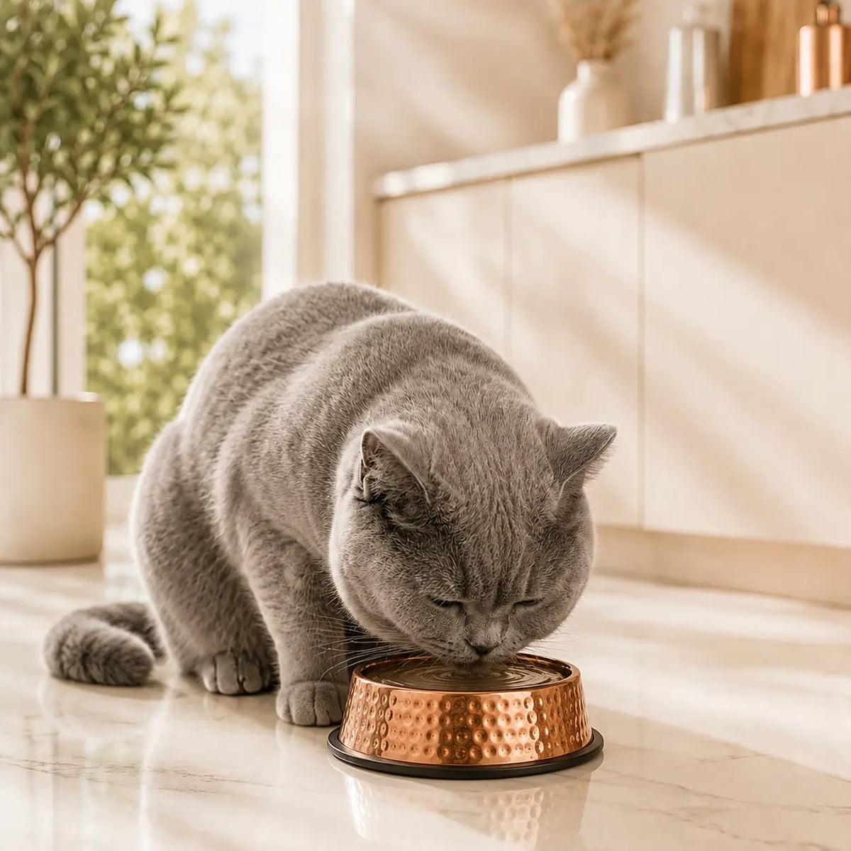 99.9% Pure Copper Bowl for Dogs & Cats