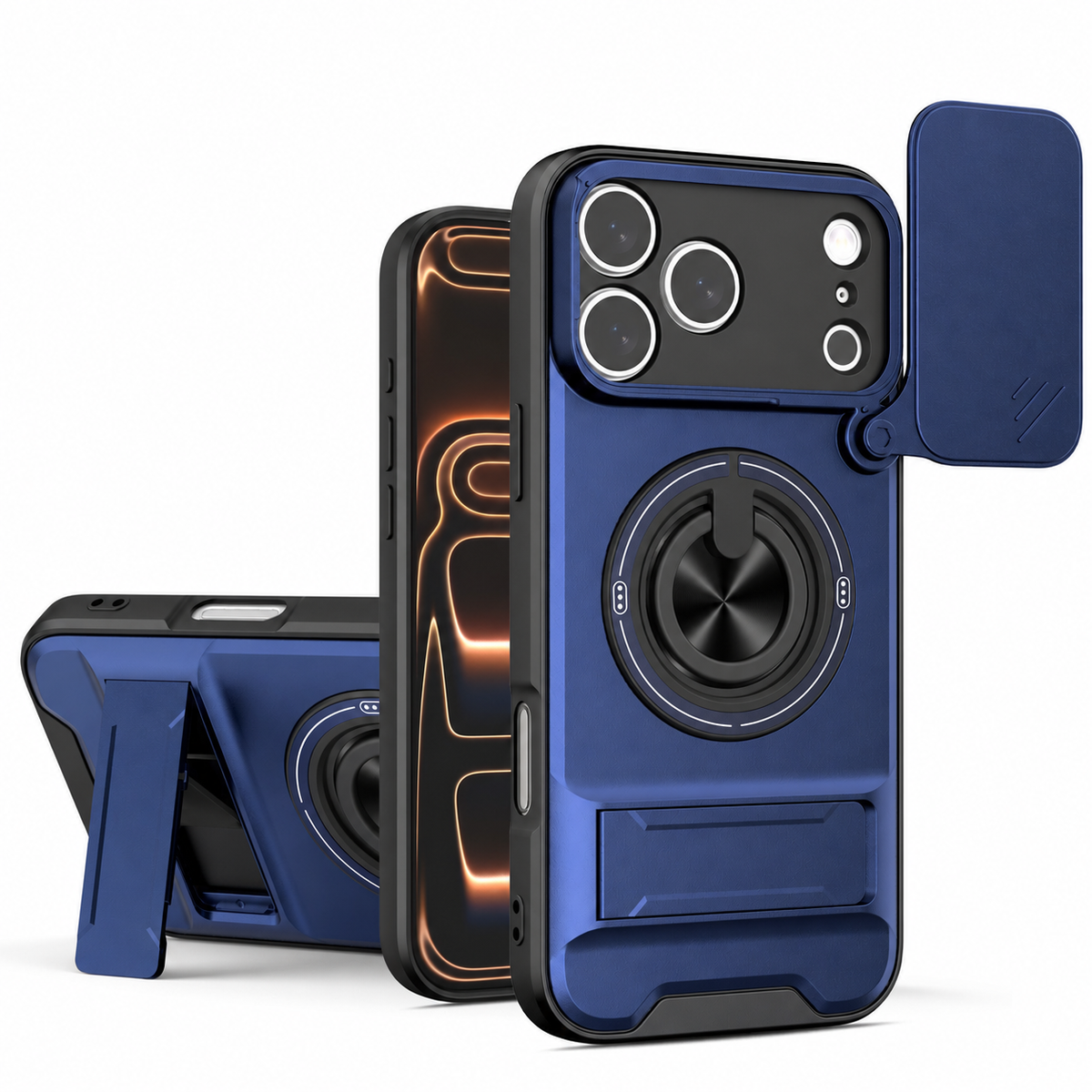 New Mecha Push Window Phone Case, Ring Military Grade Shockproof Personalized, Accessories, Smartphone, Devices, Protection