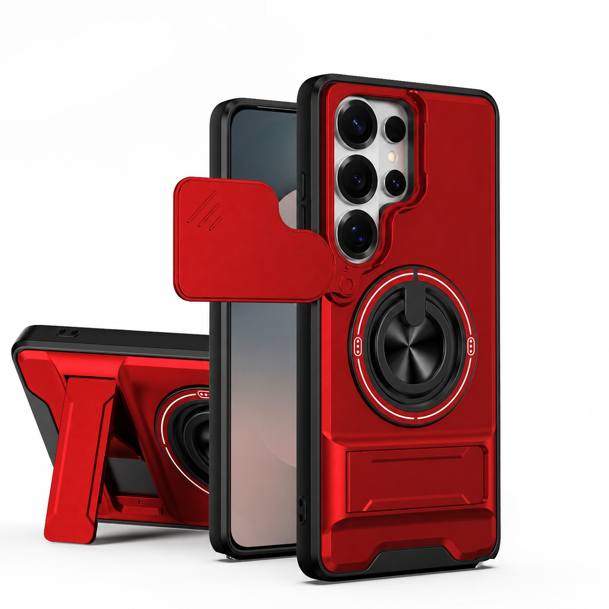 New Mecha Push Window Phone Case, Ring Military Grade Shockproof Personalized, Accessories, Smartphone, Devices, Protection